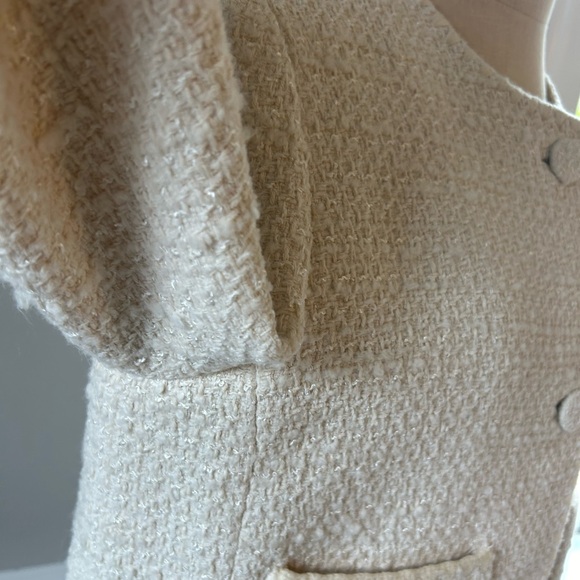 Rebecca Taylor Ivory Tweed Cropped Jacket - Picture 4 of 9